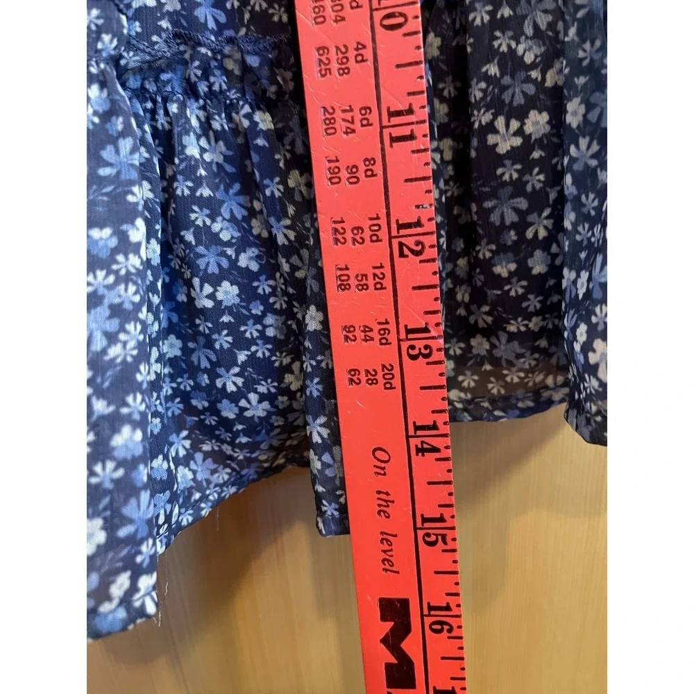 NWT Altar'd State Blue Floral Smocked Tiered Mini Skirt Size X-Small Boho Flawed